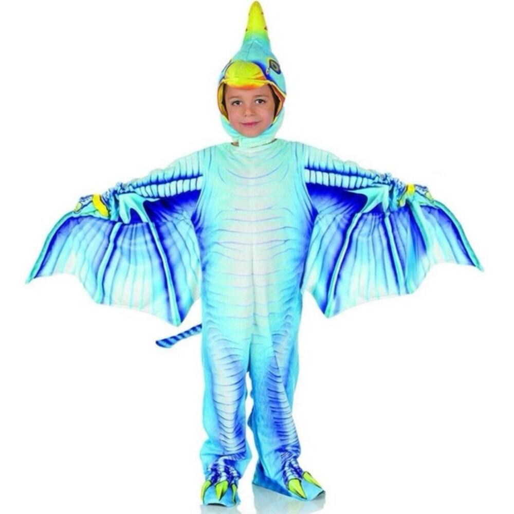 Underwraps Costumes Blue Pterodactyl Printed Child Costume dinosaur dress up XL